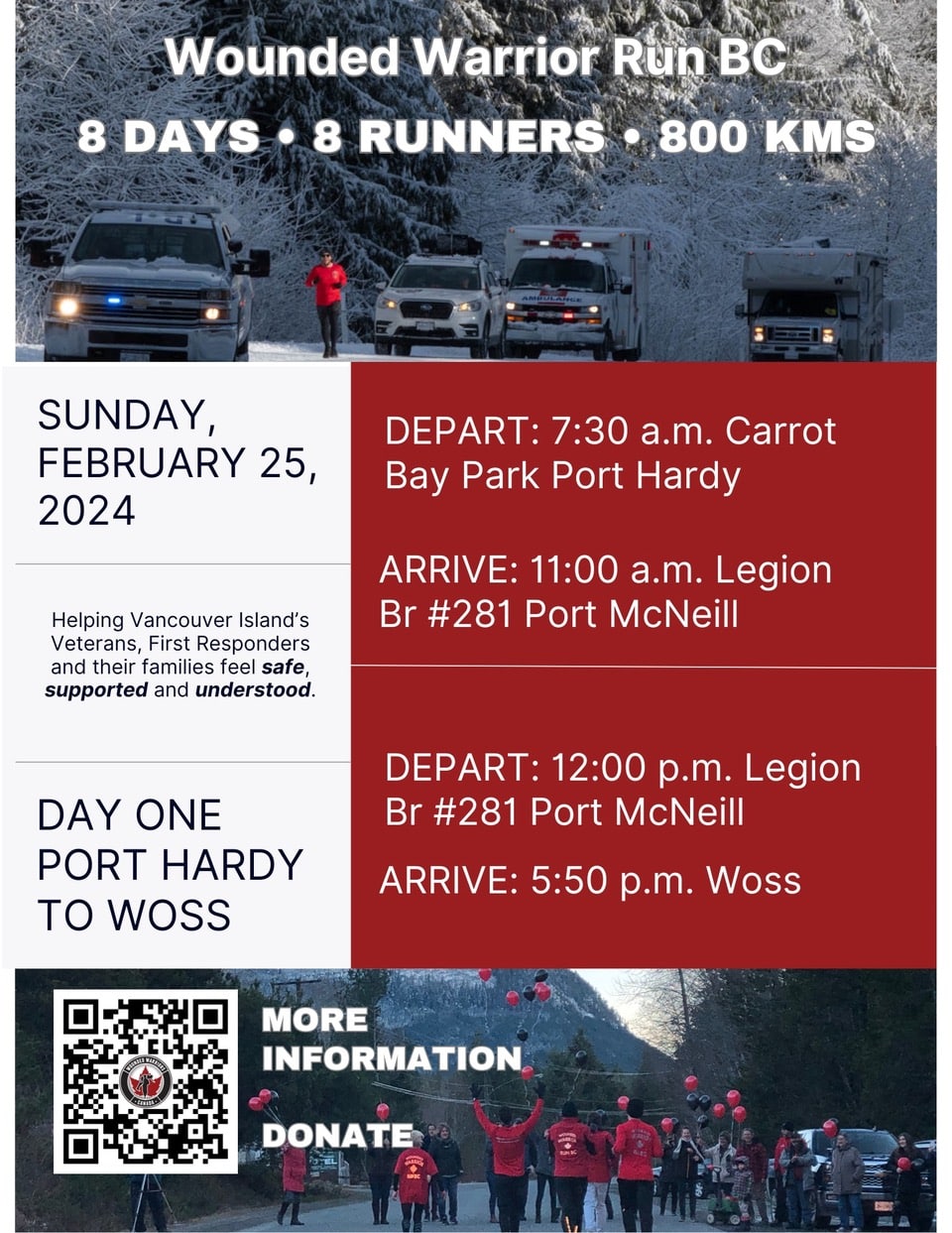 Wounded Warriors Run BC - Sunday February 25, 2024